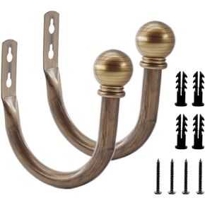 Decorative Curtain Holdbacks,ULIFESTAR Wall Mounted Window Drapery Tiebacks Hooks Drape Holdbacks Holders for Bedroom,Livingroom,Office with Installation Screws (Black)