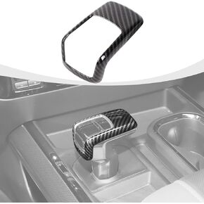 Gear Shift Knob Trim Cover Compatible with 2022 2023 Chevy Silverado Carbon Fiber Interior Accessories