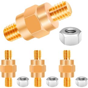 4 قطع من النحاس لطرف البطارية الجانبي، محول عمود جانبي للبطارية 3/8 بوصة - 16 براغي، مسامير بطارية جانبية بطول 1.57 بوصة أطراف طرفية جانبية للبطارية مع صامولة لملحقات بطارية Gm Post من XIOGZAXI in Kuwait
