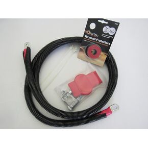 kit Compatible with Positive 82" Right Battery Cable for 2003-2018 Dual battery Dodge Cummins with military terminal, loom and cover