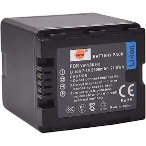 DSTE Replacement for VW-VBN260 Li-ion Battery Compatible Panasonic HC-X800 X900 X910 X920 HDC-HS900 SD800 SD900 TM900 Camera as VW-VBN130
