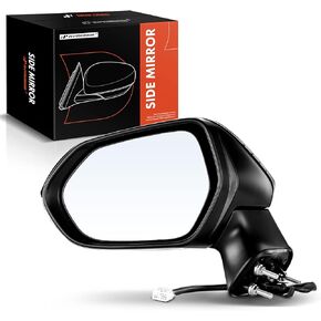 A-Premium Driver Side Power Door Mirror Compatible with Toyota Corolla 2019 2020 2021 2022 - Heated Manual Folding w/Turn Signal White Outside Rear View Mirror - Replace# TO1320394