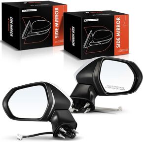 A-Premium Driver Side Power Door Mirror Compatible with Toyota Corolla 2019 2020 2021 2022 - Heated Manual Folding w/Turn Signal White Outside Rear View Mirror - Replace# TO1320394