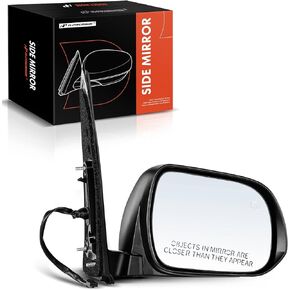 A-Premium Passenger Side Power Door Mirror - Compatible with Toyota Sienna 2011-2017 - Heated Manual Folding Black Outside Rear View Mirror - Replace# 8791008092C0
