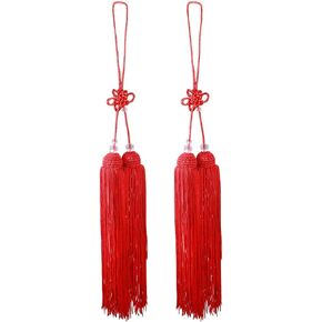 Andux 2pcs/Set Taiji Sword Tassel Silk Chinese Kungfu Sword Tassel Sword Martial Arts Supplies Drama Accessories 2 Pack TJJS-01 (Blue)