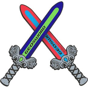 Geospace Geosword 21" Soft and Safe Foam Dueling Sword for Kids - 2 Pack Assorted Colors (Green and Red) Great Idea for Birthday Parties or Halloween Costums