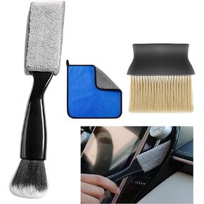 Car Windshield Cleaning Tool Inside Window Defogger Air Conditioning Vent 22.8 in Retractable Handle Rotation 2 Washable Microfiber Cloths Spray Bottles