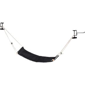 PATIKIL Foot Hammock Under Desk, Adjustable Foot Rest Sling with Hooks Portable Desk Footrest for Airplane Travel Home Office, Black Style 2