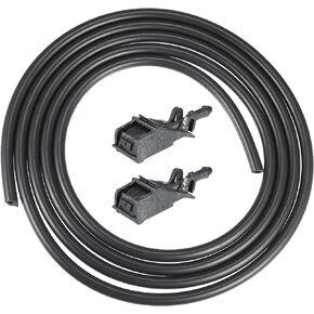 uxcell 1 Set Windshield Washer Nozzle with 2m Washer Hose for VW Jetta 1999-2005 for VW Golf 1998-2006 for VW Passat 1997-2005 No.6E0955985A