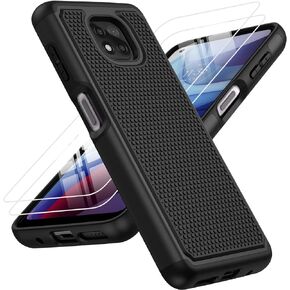 BNIUT for Motorola Moto G Power 2021 Case: Dual Layer Protective Heavy Duty Cell Phone Cover Shockproof Rugged with Non Slip Textured Back - Military Protection Bumper Tough - 6.6inch (Matte Black)