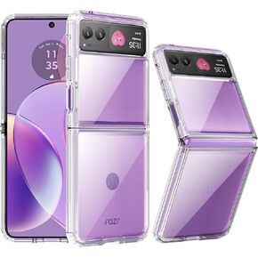 for Motorola Razr+ Plus 2024 Case, Clear Shockproof Phone Cover,Ultra-Thin Slim Fit Hard PC Protective Cases for Motorola Razr+ Plus 2024, Clear