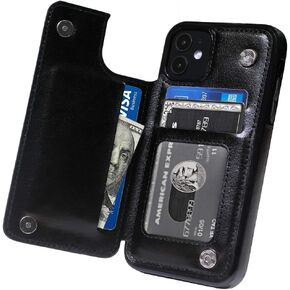 Wallet Case iPhone 12 Mini with Card Holder Cover Cell Phone Leather Protective Purse 5.4 Inch Rosegold
