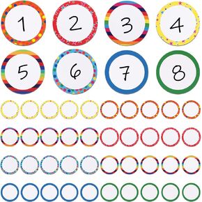 48 Pcs Numbers Magnetic Accents Round Whiteboard Magnets for Whiteboard Labels Numbers Circle Magnets Name Colorful Blank Magnets for Whiteboard Classroom Numbers Name, 8 Colors