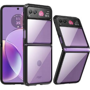 for Motorola Razr+ Plus 2024 Case, Clear Shockproof Phone Cover,Ultra-Thin Slim Fit Hard PC Protective Cases for Motorola Razr+ Plus 2024, Clear