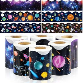 LiYiQ 6 Rolls 196 Feet Self Adhesive Black History Month Classroom Bulletin Board Self Adhesive Borders Decorations for Classroom Décor