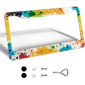 American Flag License Plate Frames, 1 Pack License Plate Frame for Women Men USA Car Universal License Plate Cover (12.25"x6.25") with Screw Caps（Flag）
