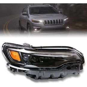 Headlights Assembly Compatible with Jeep Cherokee Xenon 2019-2022 Headlight Front Left Driver Side LED Headlamp Replace 68275945AH in Kuwait