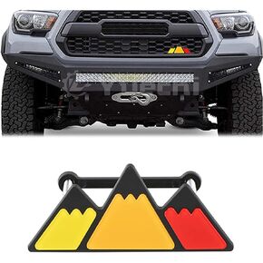 Miytsya Pack-1 شعار مصبغة ثلاثي الألوان، شارة شاحنة السيارة تناسب تاكوما 4Runner، ملحقات تزيين السيارة، شعار شبكة مثلث للسيارة (مثلث أصفر، برتقالي، أحمر)
