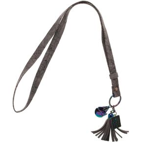 Star Wars Han Solo Key Holding Lanyard w/ Charms, All Over Print Pattern and Holographic Millennium Falcon, Fringe Style