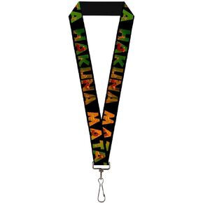 Buckle Down Lanyard-1.0"-Hakuna Matata Black/Lion King Scenes
