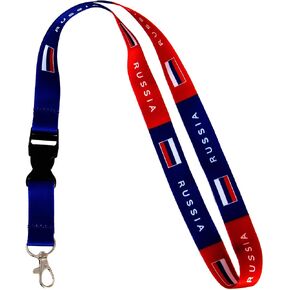Desert Cactus Country of Russia Lanyard Flag Car Keys ID Badge Holder Keychain Souvenir Russian Detachable Breakaway Snap Buckle (Lanyard)