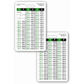Temperature Conversion Chart Vertical Badge ID Card Pocket Reference Guide