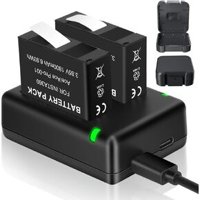 JYJZPB 1800mAh for Insta360 Ace Pro Battery, Compatible for Insta360 Ace Battery and Insta 360 Ace Pro Battery, with Dual Fast Charger, 360 Ace Replacement Batteries with 2 Micro SD Card Cases 2-Pack