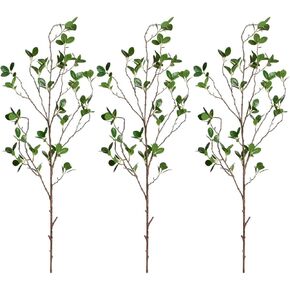 3 قطع من Dolicer 44 بوصة من فروع اللبخ الاصطناعي، رذاذ أوراق الأوكالبتوس الاصطناعي، فروع خضراء وهمية من اللبخ، أغصان خضراء، سيقان أوراق بانيان ذات اللمس الحقيقي لتزيين مكتب الزفاف المنزلي in Kuwait