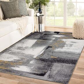 LUXE WEAVERS Contemporary Abstract Navy 8x10 Area Rug