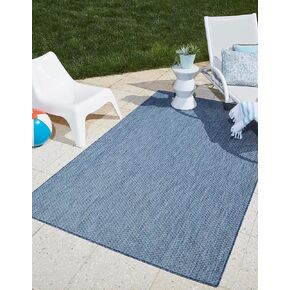 Unique Loom Outdoor Solid Collection Area Rug (10' Round Beige/Ivory)
