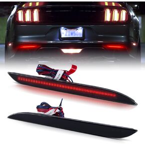 Smoked Lens 72 SMD LED Rear Bumper Reflector Lights Compatible With 2015-2017 Ford Mustang, Function as Tail/Brake or Rear Fog Lamps with RED High Beam and Low Beam - Pack of 2 in Kuwait