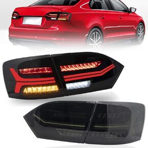 VLAND LED Tail lights Assembly Fit for 2011-2014 Volkswagen Jetta/Sagitar 6th Gen(A6), Plug-and-play, NOT Fit for LED Models, Smoked