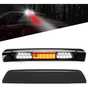 LED Third 3rd Brake Light for 2002-2008 Dodge Ram 1500, 2003-2009 Dodge Ram 2500 3500, Center High Mount Stop Light Rear Cargo Lamp (Smoke)