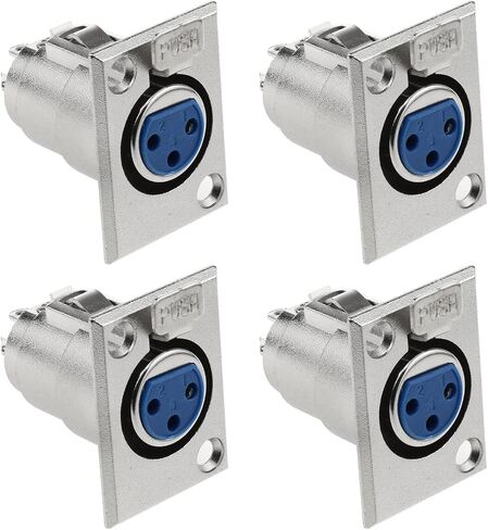 4PCS 3-Pin Female Jack，XLR Panel mounting Connector、Male Jack -3 Pin，XLR Panel mounting Socket Microphone Adapter.R in Saudi Arabia