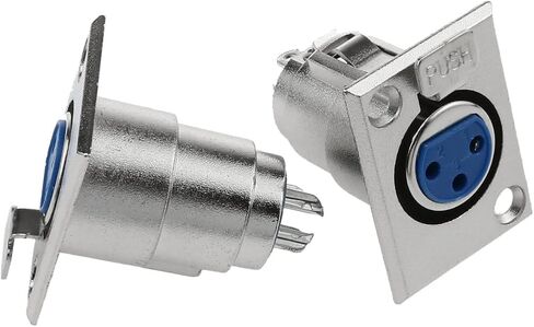 4PCS 3-Pin Female Jack，XLR Panel mounting Connector、Male Jack -3 Pin，XLR Panel mounting Socket Microphone Adapter.R in Saudi Arabia