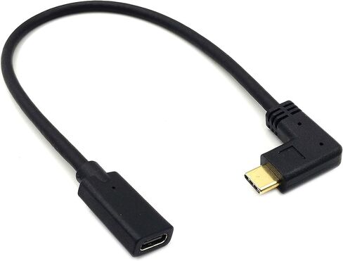كابل الزاوية اليمنى Poyiccot USB C بقدرة 100 وات، كابل USB C قصير بسرعة 40 جيجابت في الثانية، كابل USB 4 بزاوية قائمة بطول 1.5 قدم لكابل Thunderbolt 4، كابل USB C قصير إلى USB C يدعم فيديو 8K@60 هرتز لجهاز MacBook Pro/Air in Saudi Arabia