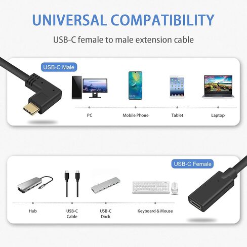 كابل الزاوية اليمنى Poyiccot USB C بقدرة 100 وات، كابل USB C قصير بسرعة 40 جيجابت في الثانية، كابل USB 4 بزاوية قائمة بطول 1.5 قدم لكابل Thunderbolt 4، كابل USB C قصير إلى USB C يدعم فيديو 8K@60 هرتز لجهاز MacBook Pro/Air in Saudi Arabia