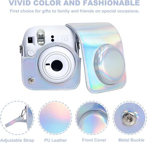 مجموعة ملحقات فورية صغيرة مكونة من 12 قطعة لكاميرا Fujifilm Instax Mini 12 الفورية مع حافظة كاميرا + ألبوم صور وإطارات + إطار معلق على الحائط + فلتر ملون (فضي سحري) in Kuwait