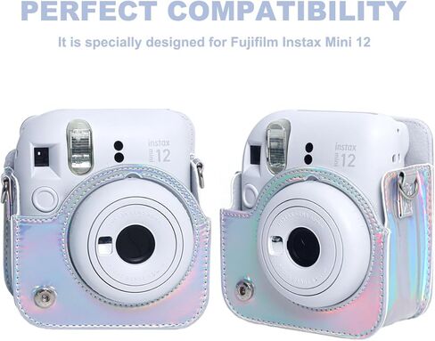مجموعة ملحقات فورية صغيرة مكونة من 12 قطعة لكاميرا Fujifilm Instax Mini 12 الفورية مع حافظة كاميرا + ألبوم صور وإطارات + إطار معلق على الحائط + فلتر ملون (فضي سحري) in Kuwait