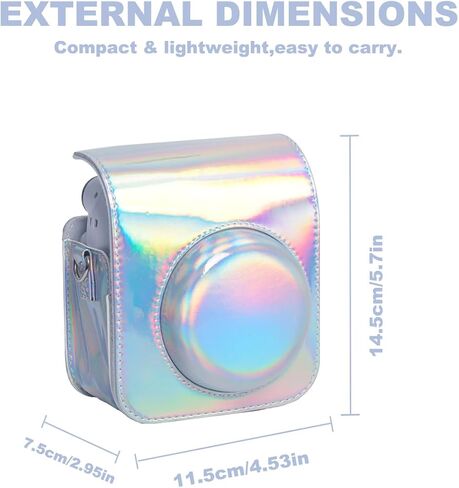 مجموعة ملحقات فورية صغيرة مكونة من 12 قطعة لكاميرا Fujifilm Instax Mini 12 الفورية مع حافظة كاميرا + ألبوم صور وإطارات + إطار معلق على الحائط + فلتر ملون (فضي سحري) in Kuwait