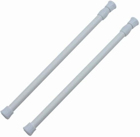 قضيب ستارة شد لخزانة النوافذ، أبيض قابل للتمديد وقابل للتعديل 15.7-28 بوصة قضبان شد زنبركية قصيرة لقضبان الحمام وخزانة الملابس ومشاريع DIY (عبوتان) in Kuwait