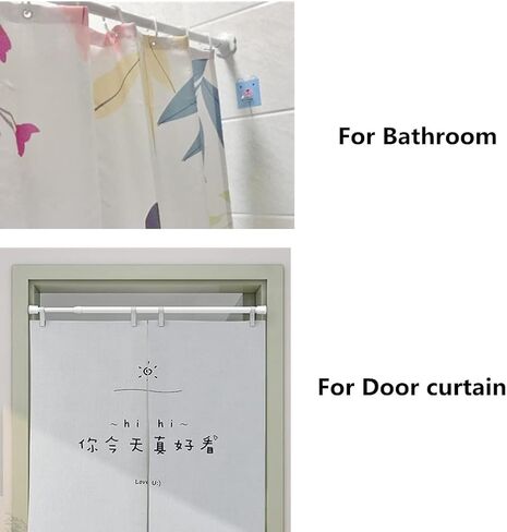 قضيب ستارة شد لخزانة النوافذ، أبيض قابل للتمديد وقابل للتعديل 15.7-28 بوصة قضبان شد زنبركية قصيرة لقضبان الحمام وخزانة الملابس ومشاريع DIY (عبوتان) in Kuwait