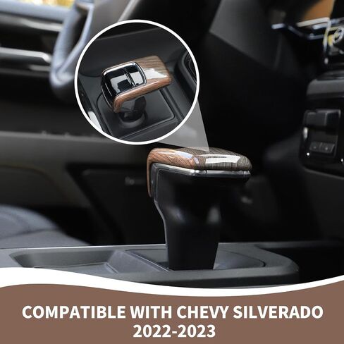 Gear Shift Knob Trim Cover Compatible with 2022 2023 Chevy Silverado Carbon Fiber Interior Accessories in Saudi Arabia