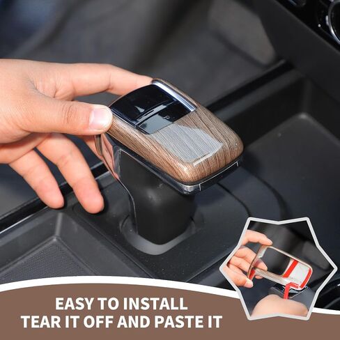 Gear Shift Knob Trim Cover Compatible with 2022 2023 Chevy Silverado Carbon Fiber Interior Accessories in Saudi Arabia