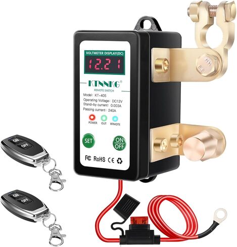 12 فولت تيار مستمر قطع البطارية عن بعد قطع التبديل مع شاشة عرض الفولتميتر الرقمية LED ، KTNNKG 240A التحكم في الجهد بطارية قتل التبديل للسيارة in Kuwait