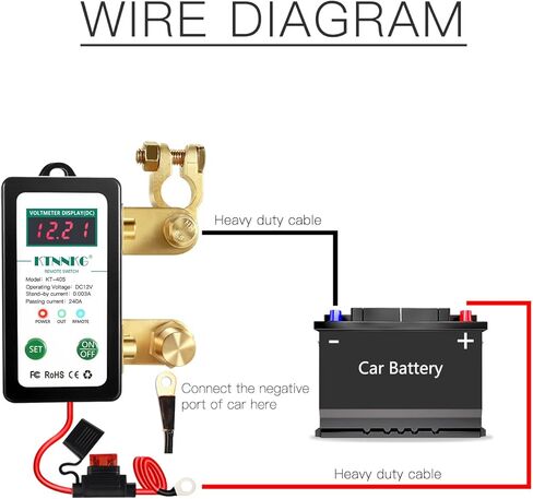 12 فولت تيار مستمر قطع البطارية عن بعد قطع التبديل مع شاشة عرض الفولتميتر الرقمية LED ، KTNNKG 240A التحكم في الجهد بطارية قتل التبديل للسيارة in Kuwait