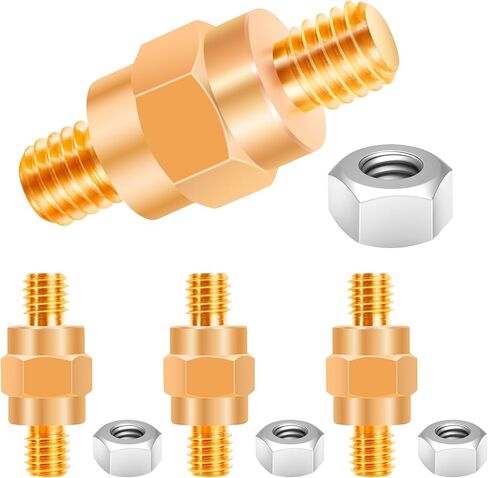 4 قطع من النحاس لطرف البطارية الجانبي، محول عمود جانبي للبطارية 3/8 بوصة - 16 براغي، مسامير بطارية جانبية بطول 1.57 بوصة أطراف طرفية جانبية للبطارية مع صامولة لملحقات بطارية Gm Post من XIOGZAXI in Kuwait