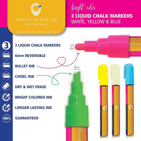 Chalkboard Contact Paper Self Adhesive Dry Erase Contact Paper Roll +3 Liquid Chalk Markers 17.7x78.7 Wallpaper Stick & Peel Removable Contact Paper Blackboard Vinyl Black Stickers in Saudi Arabia