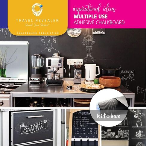 Chalkboard Contact Paper Self Adhesive Dry Erase Contact Paper Roll +3 Liquid Chalk Markers 17.7x78.7 Wallpaper Stick & Peel Removable Contact Paper Blackboard Vinyl Black Stickers in Saudi Arabia