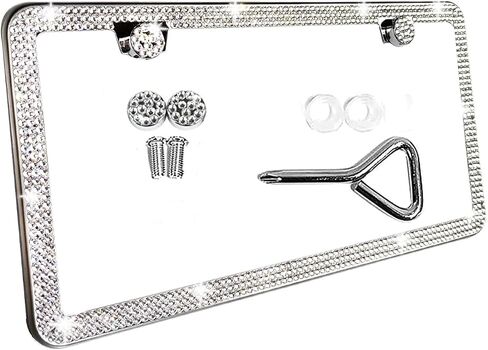 American Flag License Plate Frames, 1 Pack License Plate Frame for Women Men USA Car Universal License Plate Cover (12.25"x6.25") with Screw Caps（Flag） in Saudi Arabia
